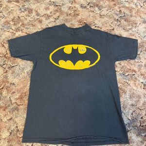 Vintage 1984 DC Comics Batman Logo Single Stitch Hanes Beefy-T Size Large